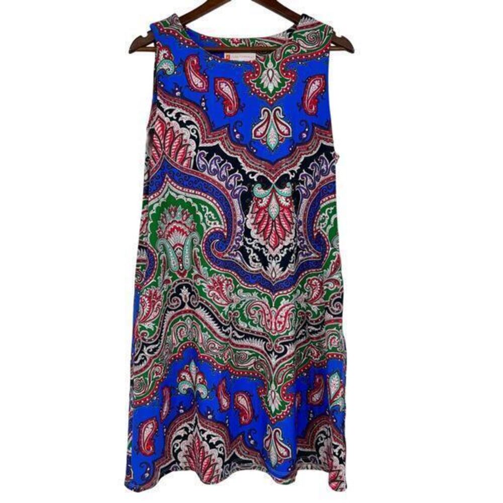 JUDE CONNALLY SHARI DRESS BANDANA PAISLEY sheath shift dress summer size XL